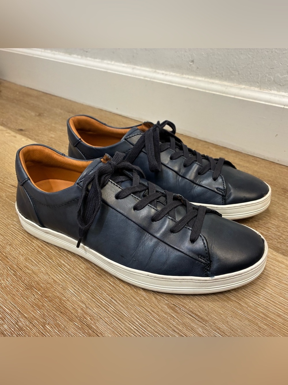 To Boot New York Warden Dress Sneakers Pace Blue Leather Mens 9 M Made In Italy